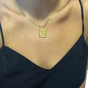 Gem & Co S 18k gold plated blocka necklace chain